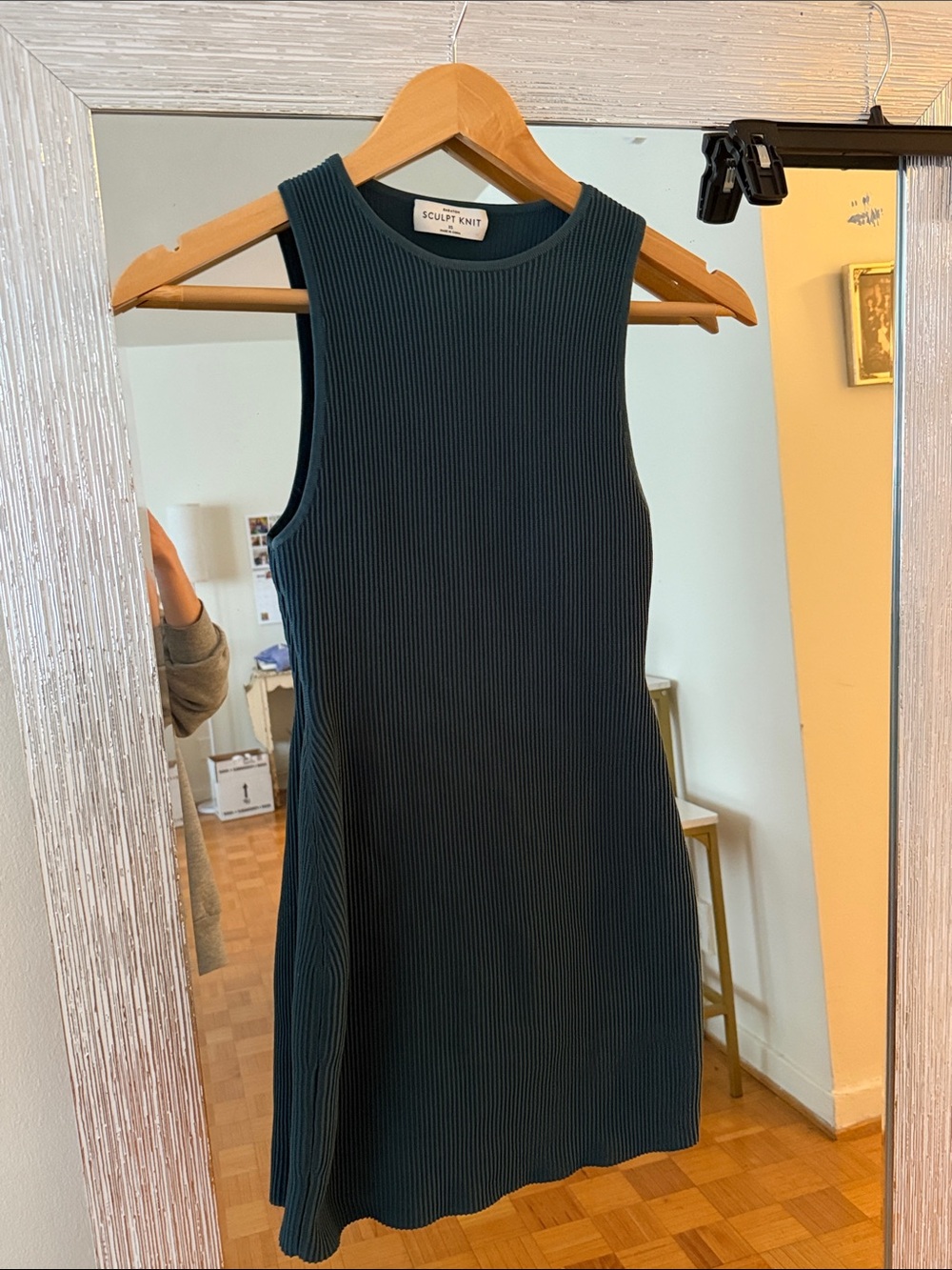 Babaton Sleeveless Ribbed Mini Dress in Deep Teal
